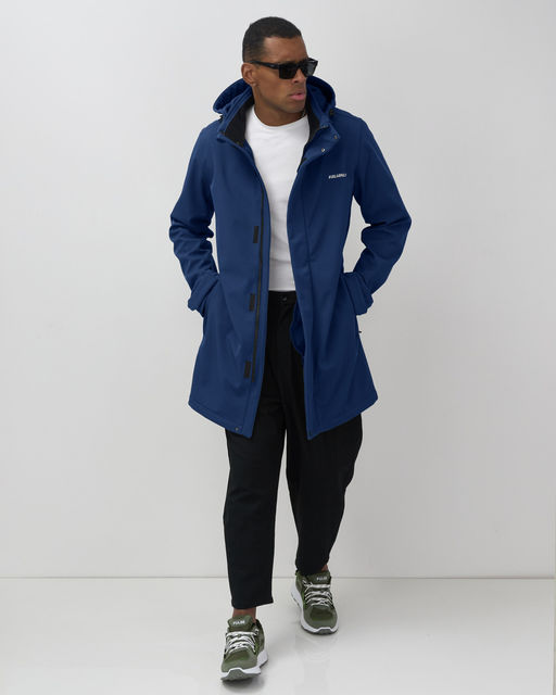 Парка спортивная мужская с капюшоном softshell синего цвета 9565S - Mtforce фото 11