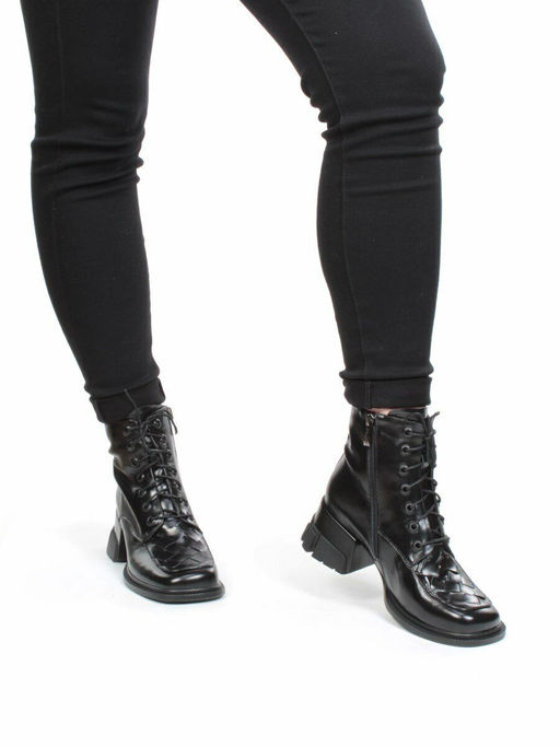 01-CYY11-1 BLACK Ботинки демисезонные женские (натуральная кожа, байка) - Фабричный китай фото 5