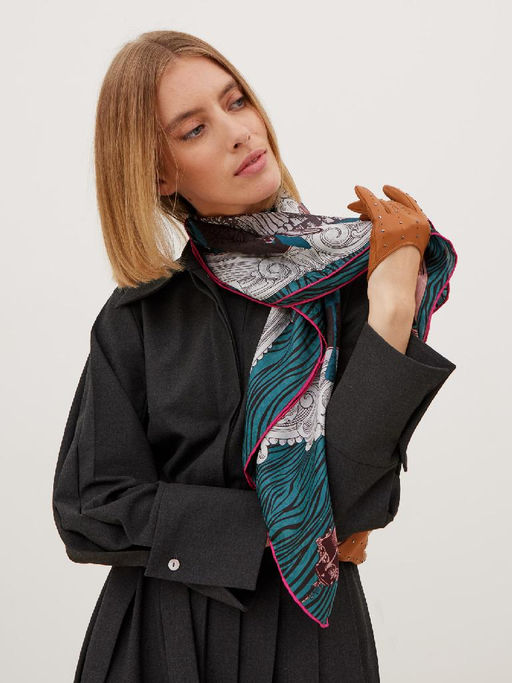 Платок жен. шелк 90х90 B06-8262-14 - Eleganzza фото 6