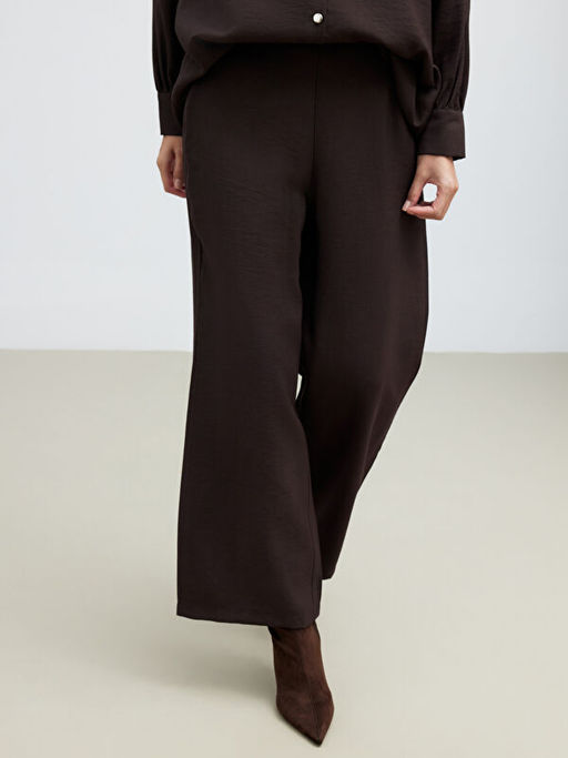 Modal Kar???ml? Geni? Pa?a Kad?n Pantolon