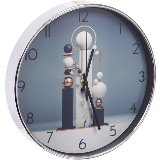 Часы настенные "HOME STYLE" 30см Геометрия, серебристый корпус