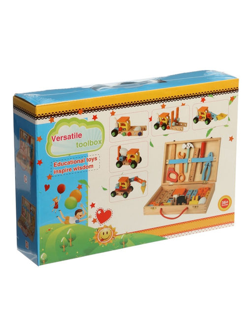 Набор инструментов детский "Собери животных", деревянный конструктор