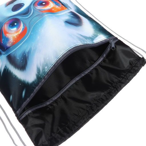 Мешок для обуви с карманом 420 х 340 мм, Calligrata МСО-7С, (мягкий полиэстер, плотность 210D), Пушистый дружок песик  фото 4