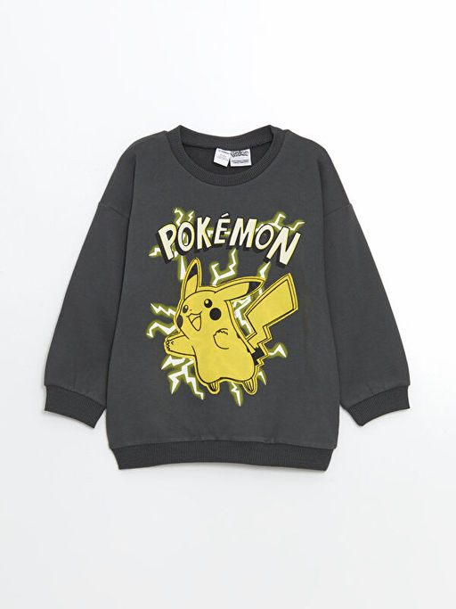 Pokemon Bask?l? Kal?n Erkek ?ocuk Sweatshirt