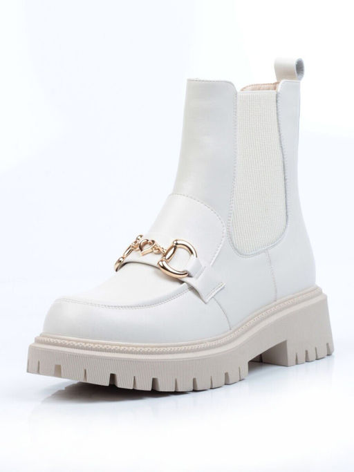 01-5273-2 WHITE Ботинки демисезонные женские (натуральная кожа, байка)