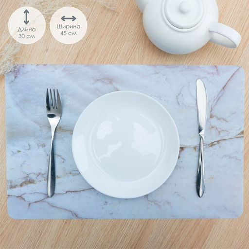 Цена за 12 шт. Салфетка сервировочная на стол Доляна Мрамор, 4328 см, цвет серый  фото 2