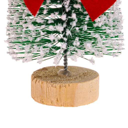 Декор Ёлка на подставке с бантом, заснеженная, 6 ? 6 ? 15 см