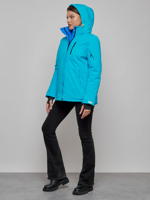 Горнолыжная куртка женская зимняя синего цвета 05S - Mtforce фото 17