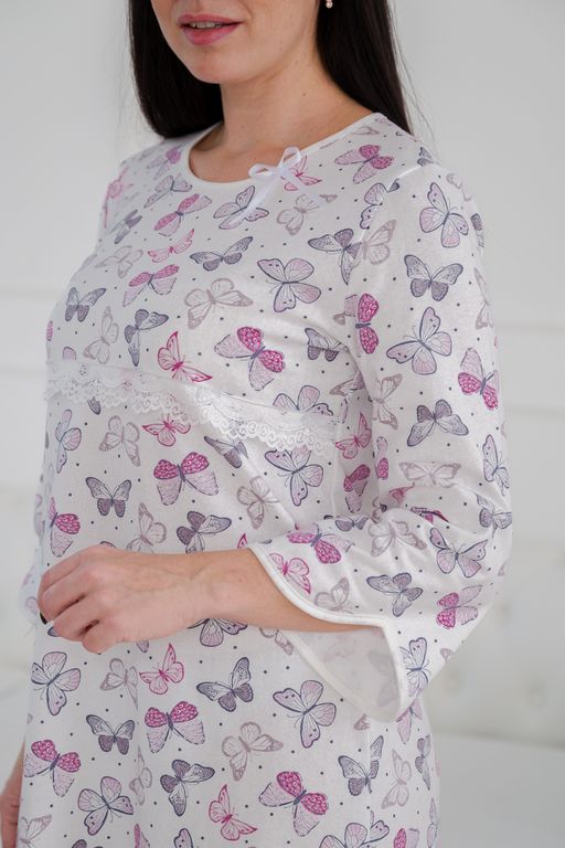 Ночная сорочка женская из футера Капучино бабочки - Амадэль фото 4