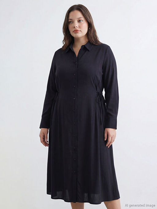 Beli Ba?lamal? Modal Kar???ml? G?mlek Elbise