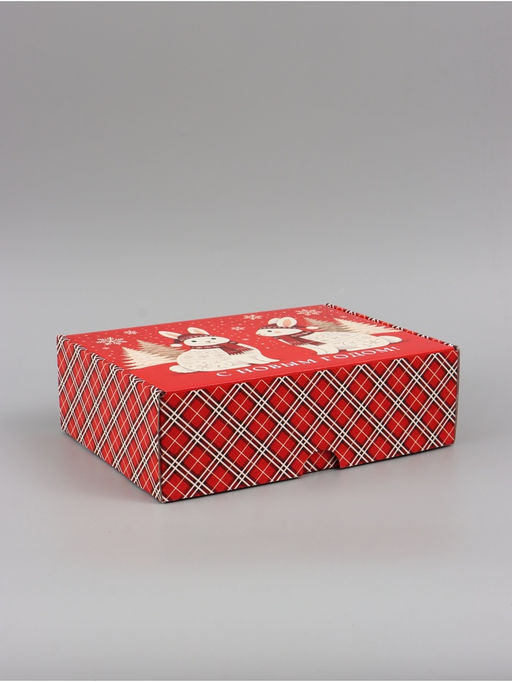 Коробка подарочная, самосборная «Новогодний подарок»,30.7×22×9.5 см
