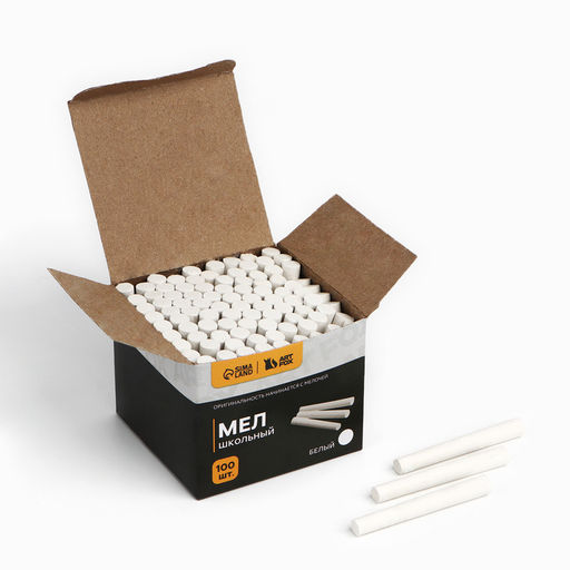 Мелки школьные, белые, 100 шт., круглые, беспыльные - Artfox фото 2