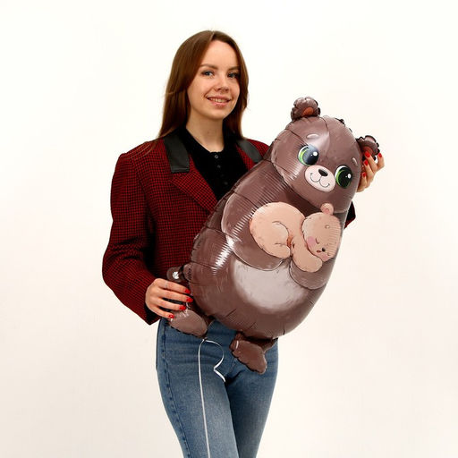Воздушный шар фольгированный 31" «Милый мишка», с подложкой