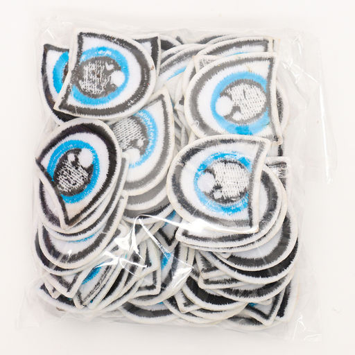 Термонаклейка «Глаза»: правый и левый, 3 × 3 см, овальный, цвет голубой, 100 шт.