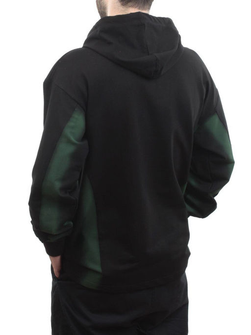 2649 BLACK/GREEN Толстовка мужская (75% хлопок, 20% полиэстер, 5% спандекс) - Fashion фото 5