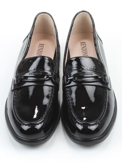 03-DEB33-2 BLACK Лоферы женские (натуральная кожа)