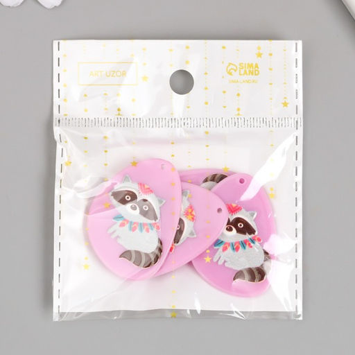 Цена за 4 шт. Декор для творчества акрил «Енот-индеец», 0.2×2.9×4 см