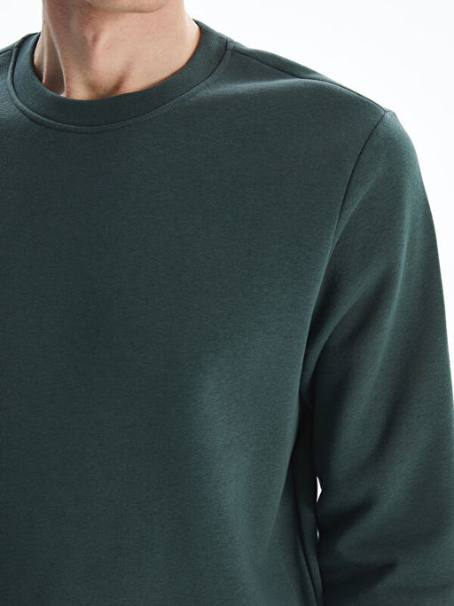 Bisiklet Yaka Uzun Kollu Erkek Sweatshirt