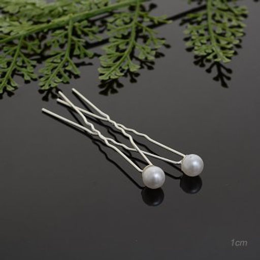 Цена за 20 шт. Шпилька для волос Жемчуг 10 мм / 78-3 /уп 12/200/серебро - Галеонтрейд фото 4