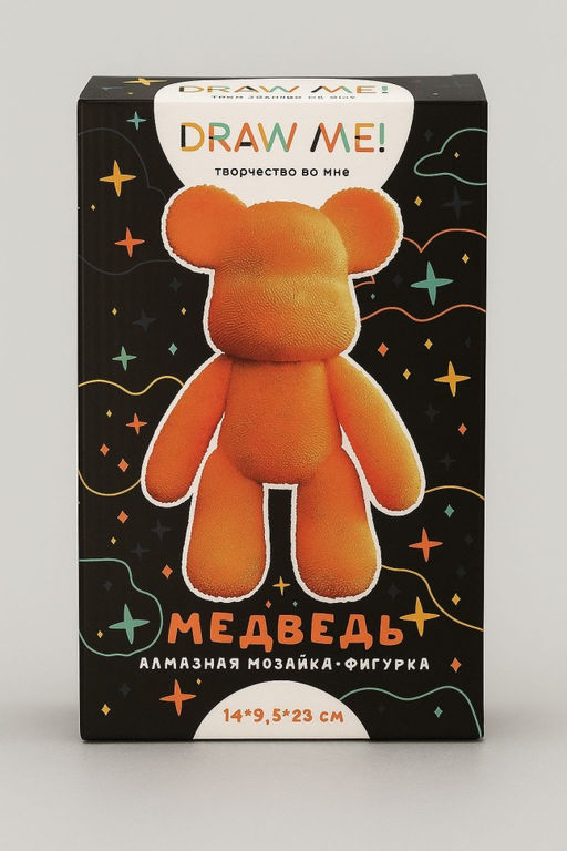 Алмазная мозаика на фигурке Draw Me! Orange bear, (14*9.5*23 см)