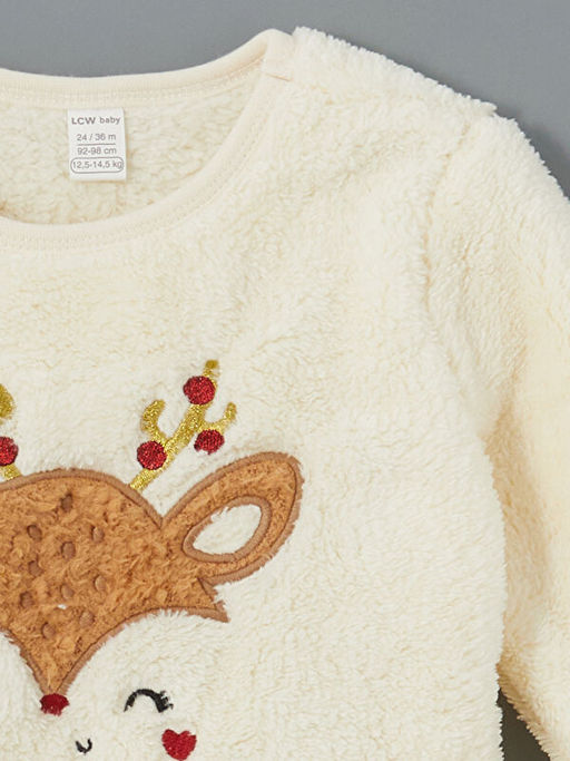 Bisiklet Yaka Bask?l? K?z Bebek Pijama Tak?m - Waikiki фото 3