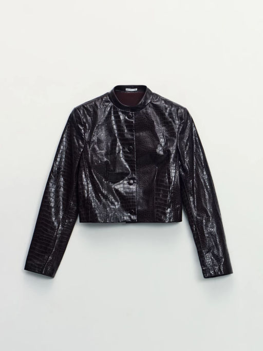 Приталенный жакет из искусственной кожи / Zarina