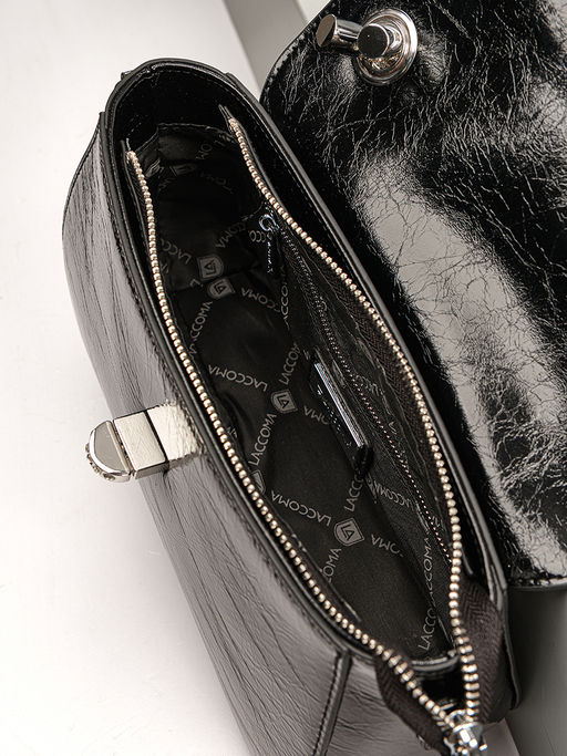 LACCOMA сумка Q6115-черный натуральная кожа полиэстер  фото 6