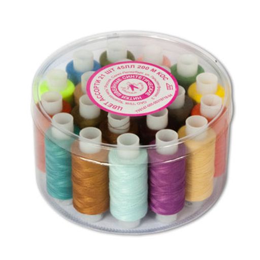 Швейные нитки (армированные) 45 ЛЛ 200 м КН АССОРТИ 21 шт