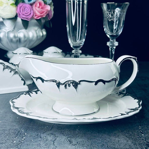 666-407 Соусник 20см ARGENTO с блюдцем в под.уп.(х8)Фарфор - Lenardi фото 3