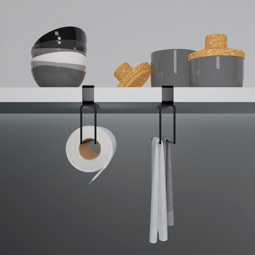 Держатель для бумажных полотенец подвесной Доляна «Лофт», 20.6×3×10.1 см, чёрный