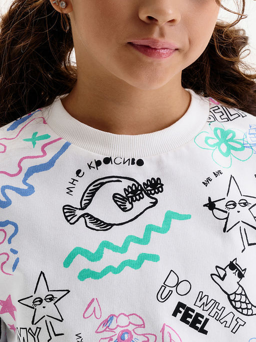 PELICAN, толстовка для девочек, Молочный  фото 2