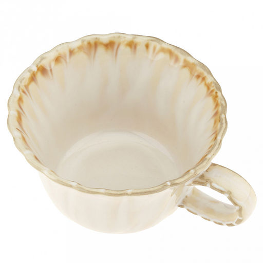 "Янтарь" Чашка фарфоровая 300мл, д11,2см, h6,5см, с блюдцем д15,5см, h2,4см, глянцевая глазурь, фигурная, с деколью, отводка (Китай)