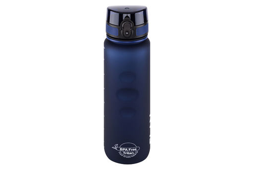 Бутылка для воды 1000 мл 7,8*7,8*28,5 см "Style Matte" с углублениями д/пальцев темно-синяя