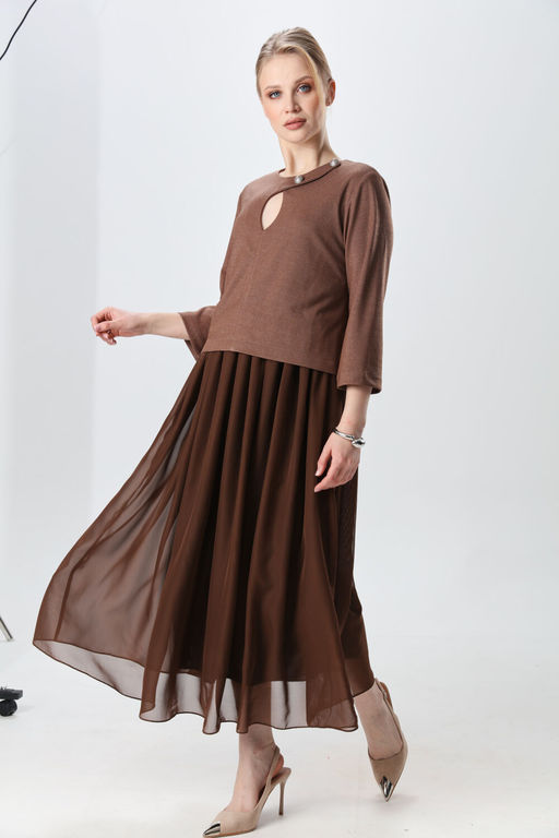 Платье NIKVA н1009-2 капучино  фото 2