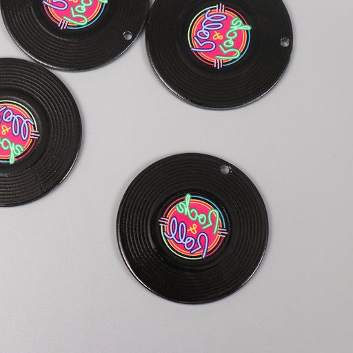 Цена за 4 шт. Декор для творчества акрил двусторонний Rock-n-Roll, 3.6×3.6×0.2 см