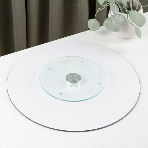 Подставка для торта вращающаяся Magistro Восток, d=32 см, стекло, чёрная  фото 7