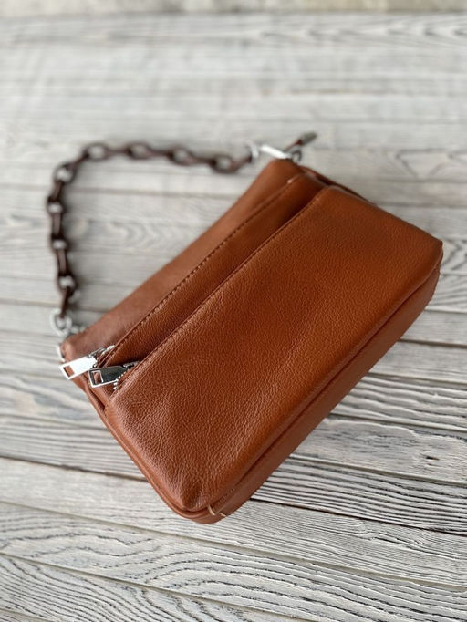 Женская кожаная сумка через плечо 3011 Кэмл - Sergio valentini фото 5