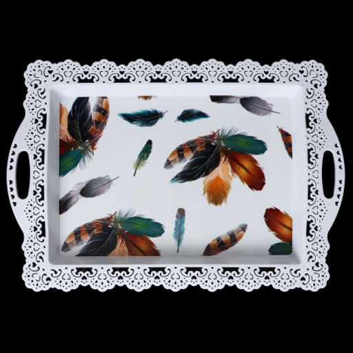 Поднос прямоугольный 40,5х28,5 см / 9687 /уп 120/с ручками - Галеонтрейд фото 2