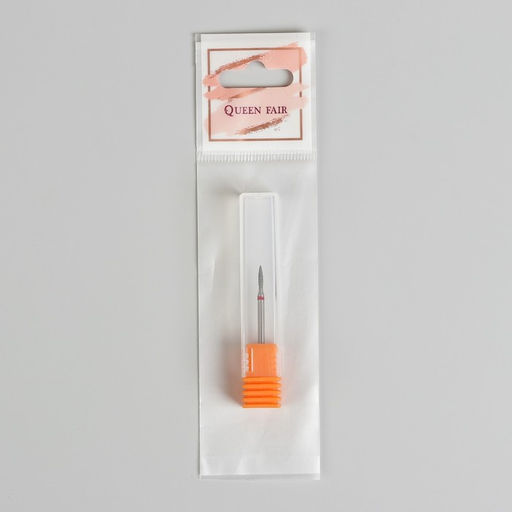Фреза алмазная для маникюра «Пламя», мелкая зернистость, 1,2 × 8 мм, в пластиковом футляре