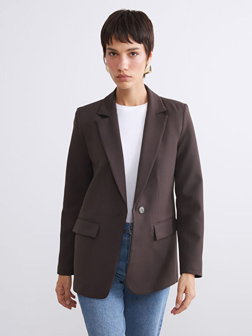 Krep Kad?n Blazer Ceket