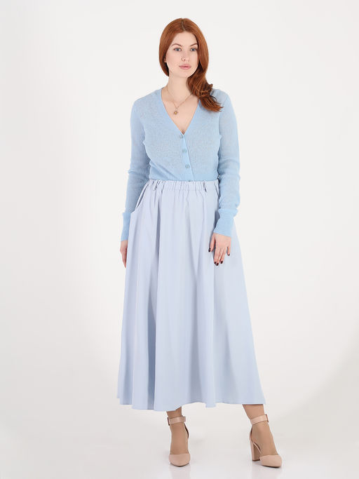 Голубая юбка больших размеров длинная женская - Almond фото 3