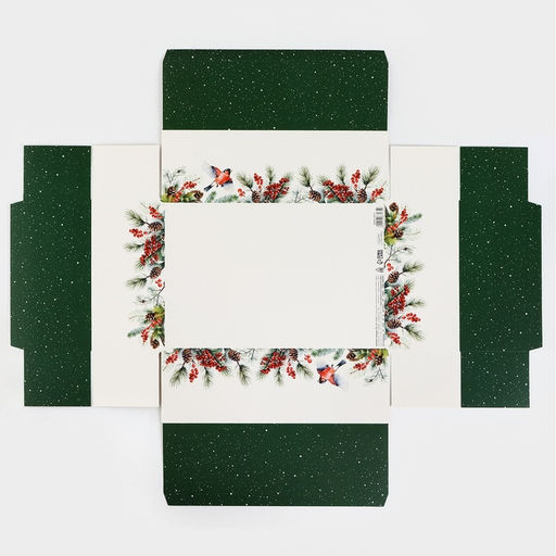 Коробка подарочная новогодняя складная «Снегири», 30 х 20 х 9 см