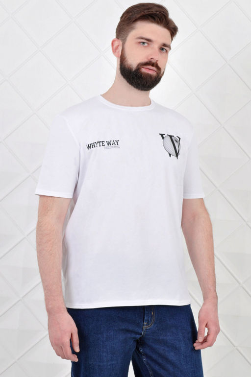 Арт. 6797 Футболка мужская 50-58 (5 шт) Цвет:белый - Идеал фото 6