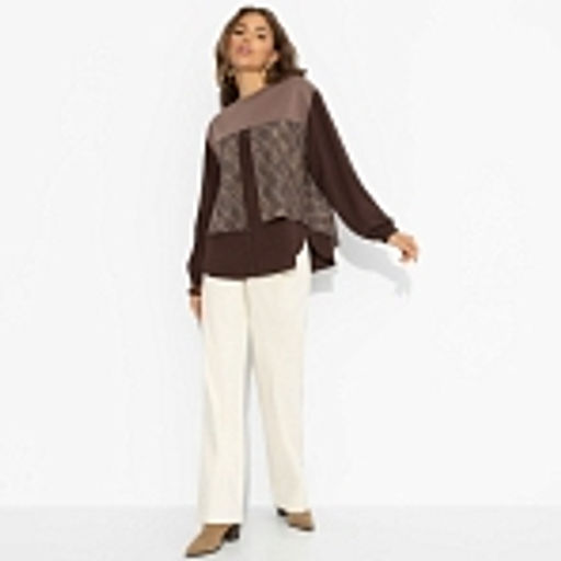 Свитшот с эффектом многослойности, Стиль по-взрослому (браун, нью) - Charutti фото 13