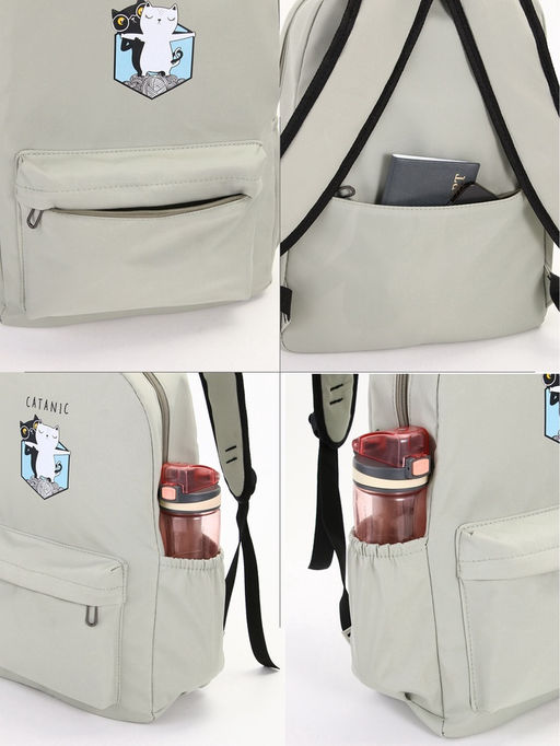 Рюкзак школьный на молнии, с карманами, с принтом, размер 30?12?43 см, розовый