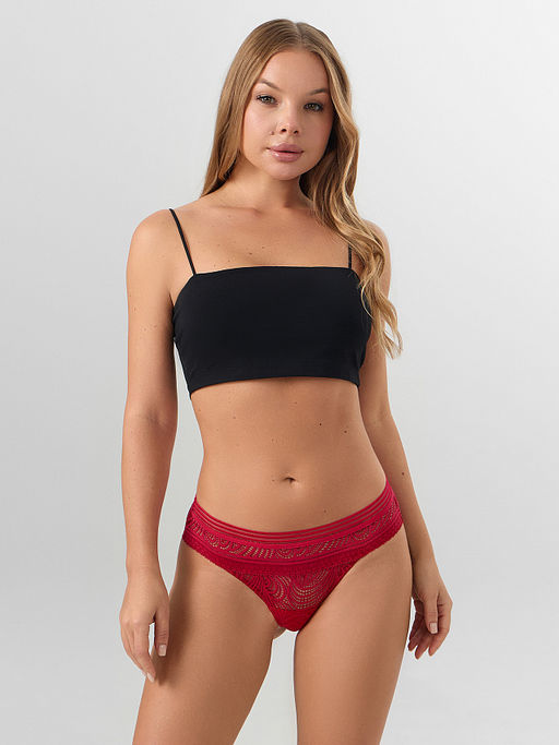 Цена за 2 штуки! Трусы слипы женские красные кружевные