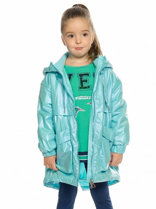 PELICAN, плащ для девочек, Бирюза  фото 2