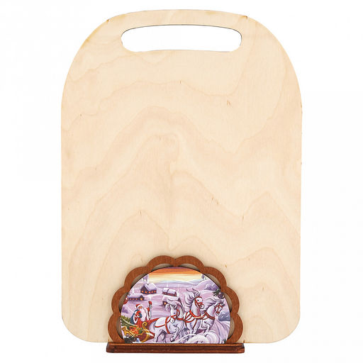 Счастья, Радости, УдачиКомлект деревянный 4 предмета: доска разделочная 29х21х0,6см; доска разделочная 21х19,5х0,6см; подставка под горячее 14,5х14,5х0,8см; салфетница 12,5х8,5х4см (Россия) - Домашняя мода фото 6