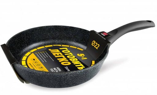 Сковорода Готовить легко Stone (несъемная ручка), 22 см - Нева металл посуда фото 2