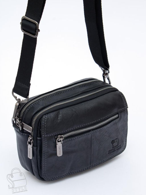Сумка мужская кожаная 8615S black Fuzhiniao